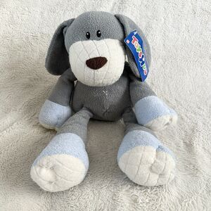 Toys R Us Gray Blue Dog Plush Puppy Big Feet Floppy 16” Stuffed Animal